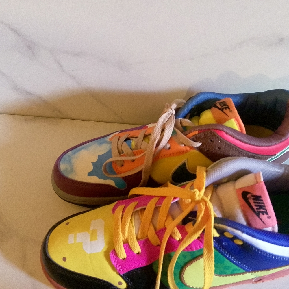 Nike Dunk Low What the Super Mario Sneakers Sz 9.5 - Picture 10 of 15